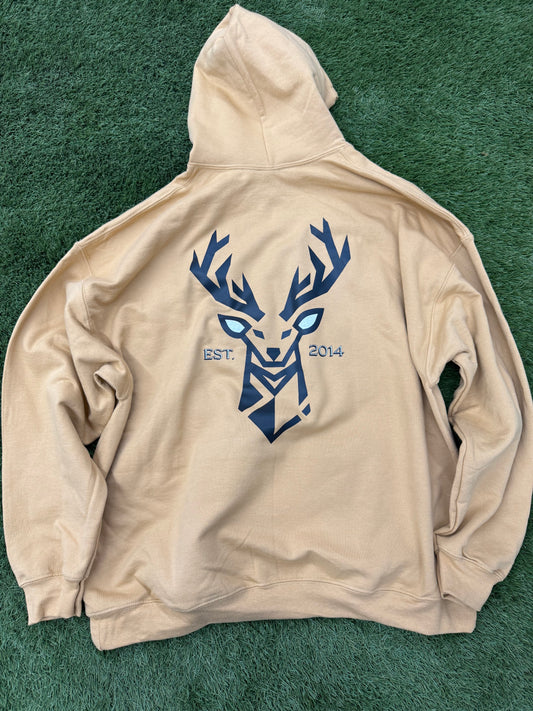 "Origami Deer" old gold hoodie